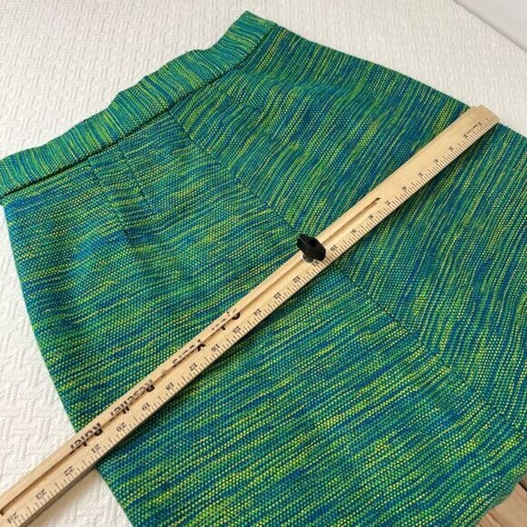 Vintage Handmade M / L Green Turquoise Bleu Long Thick 60s 70s Retro Maxi Skirt - Picture 7 of 15